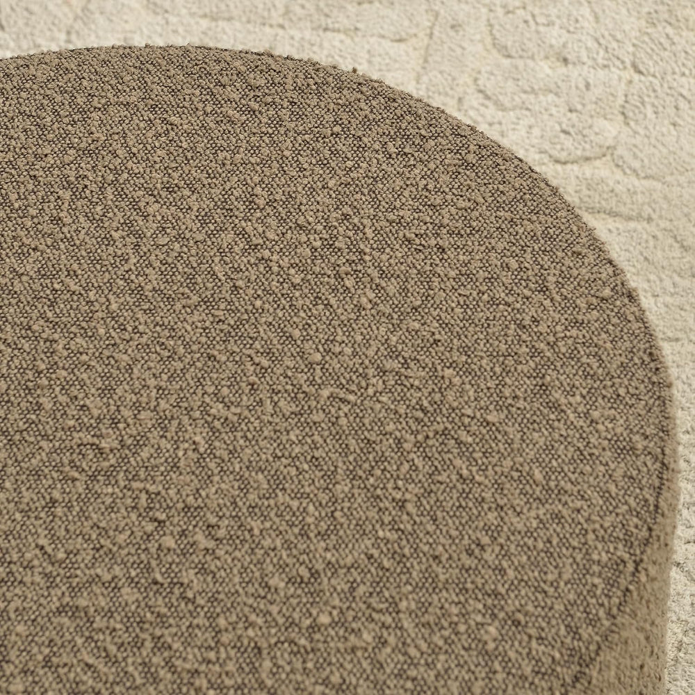 KINWELL Modern Round Boucle Ottoman Set of 2 (24" D x 24" W x 13&qu...