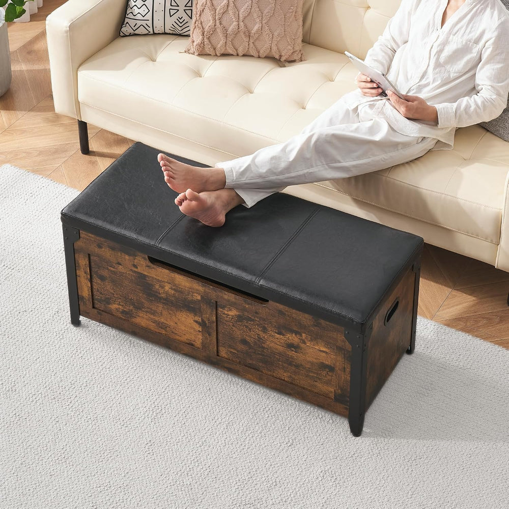 GAOMON 39.4" Storage Chest, Storage Bench with Safety Hinge