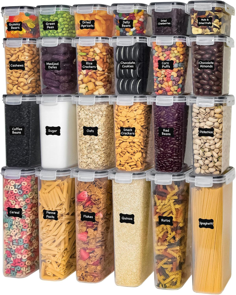 Freshware Kitchen Storage Containers with Lids, 48 PCS Airtight Food Storage ...