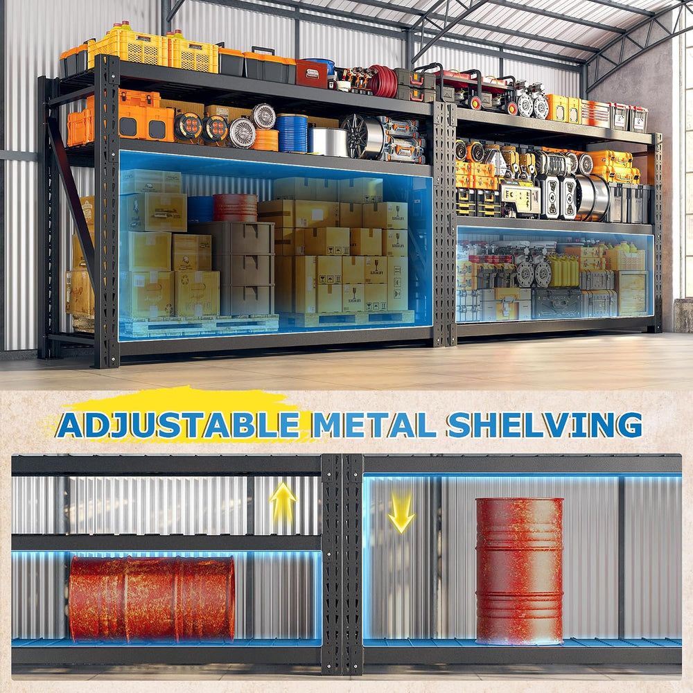 Bepatio 8250LBS Industrial Storage Shelves 2-Pack, 66"H x 60"W x 24...