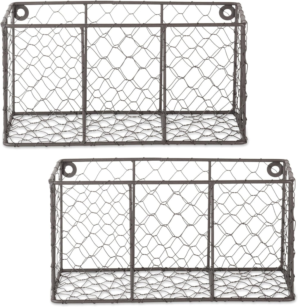 DII Chicken Wire Collection Farmhouse Vintage Wall Baskets, Small Basket, Vin...