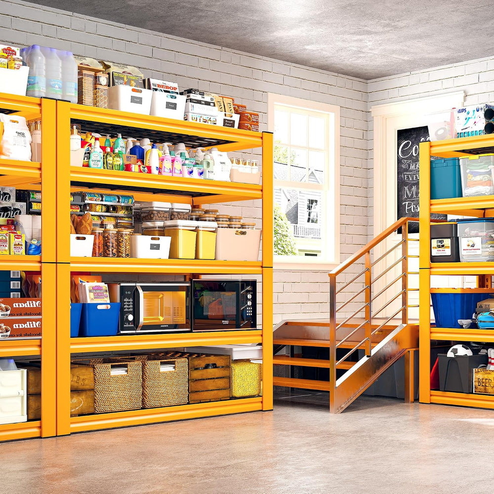 REIBII Orange Garage Shelving 3-Pack Heavy Duty Storage Shelves for School
