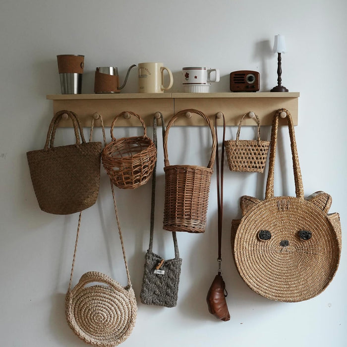 Entrance Coat Rack ,Coat Hooks, Wall-Mounted Wooden Hook Rack, Wall-Mounted Shelves are Very Suitable (Birch Color Finish—A-2)