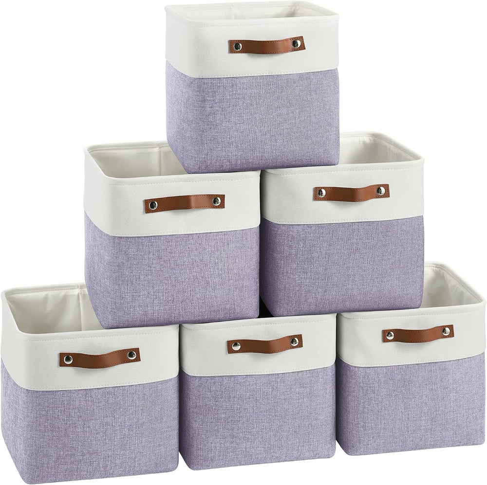 FinishingBo 11 inch Cube Storage Bin 6 Pack, Cube Organizer Bins