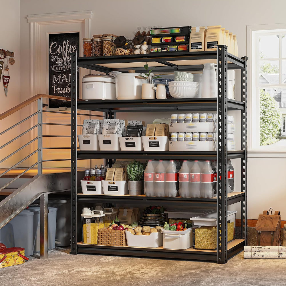 REIBII 72" Garage Shelving, Heavy Duty Storage Shelves 2000LBS, 5 Tier M...