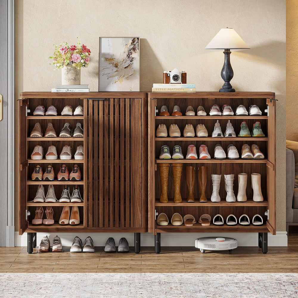 Tribesigns Shoe Cabinet with Shutter Doors