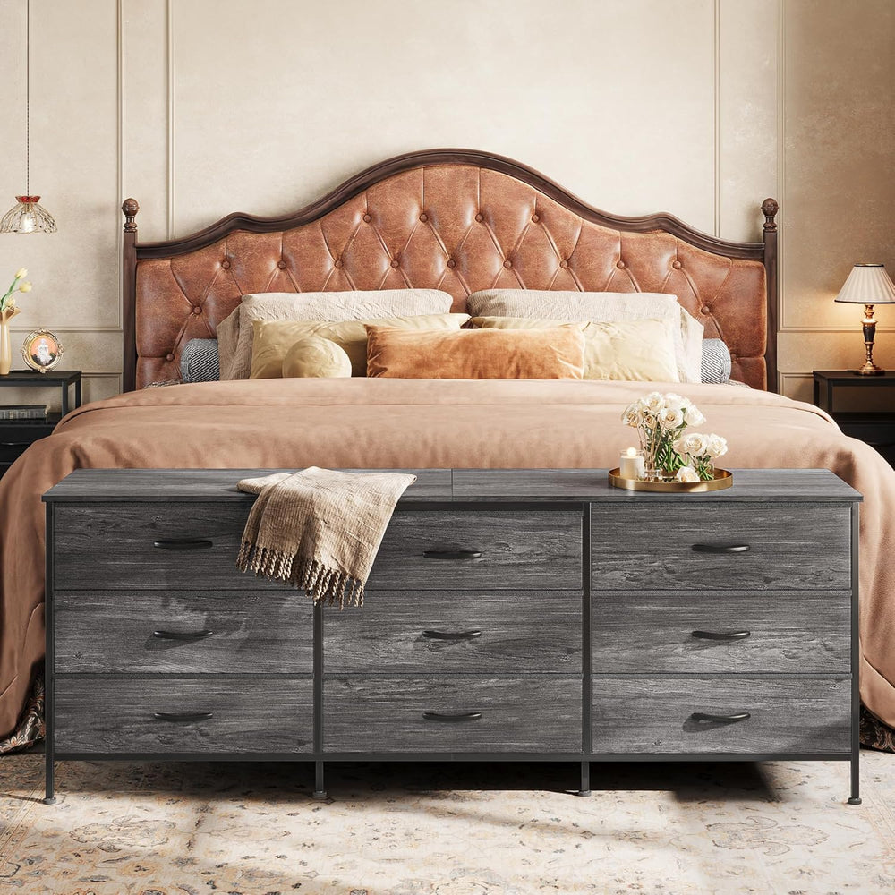 Huuger 63 Inch Dresser for Bedroom, Long Dresser for Closet with 9 Drawers, L...