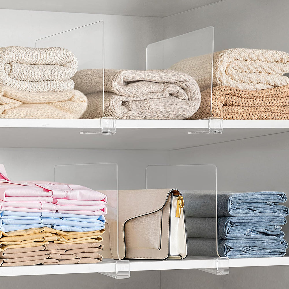 HBlife 36 Pack Clear Shelf Dividers, Vertical Purse Organizer for Closet Perf...