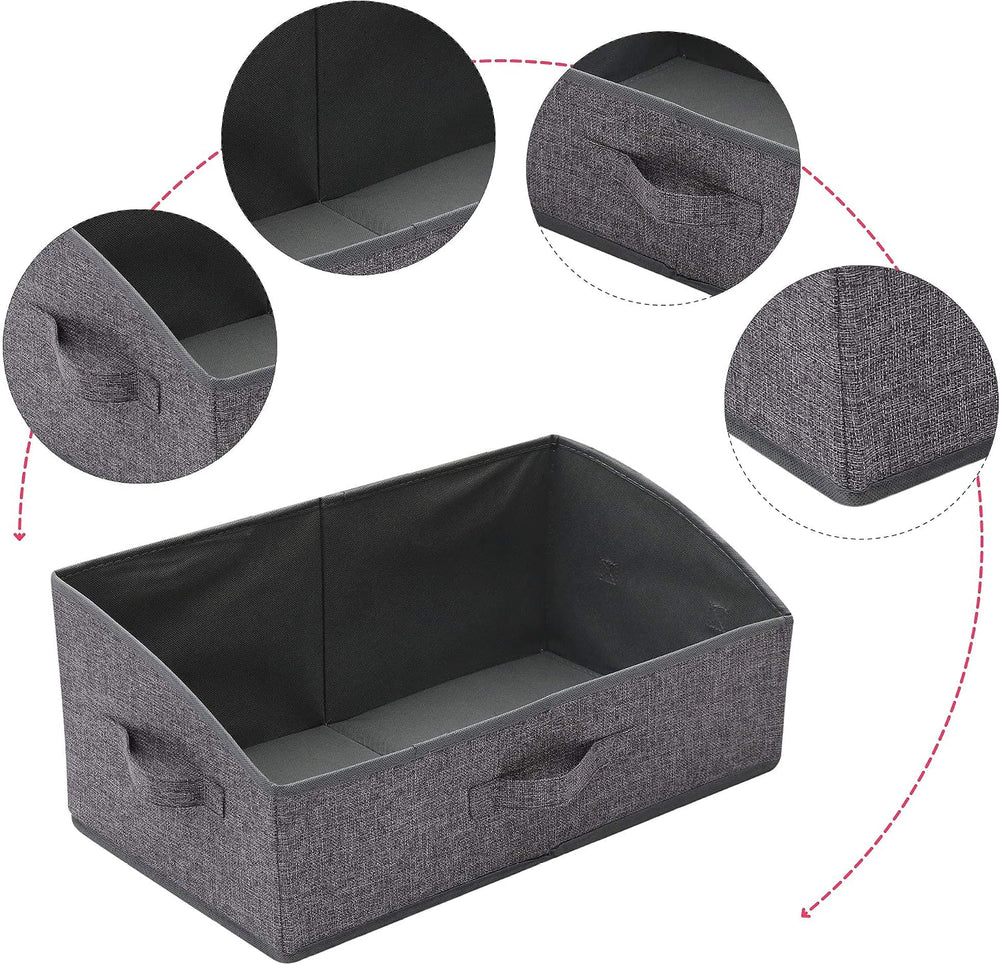TENABORT 6 Pack Trapezoid Large Foldable Closet Storage Bins with Handle, Fab...