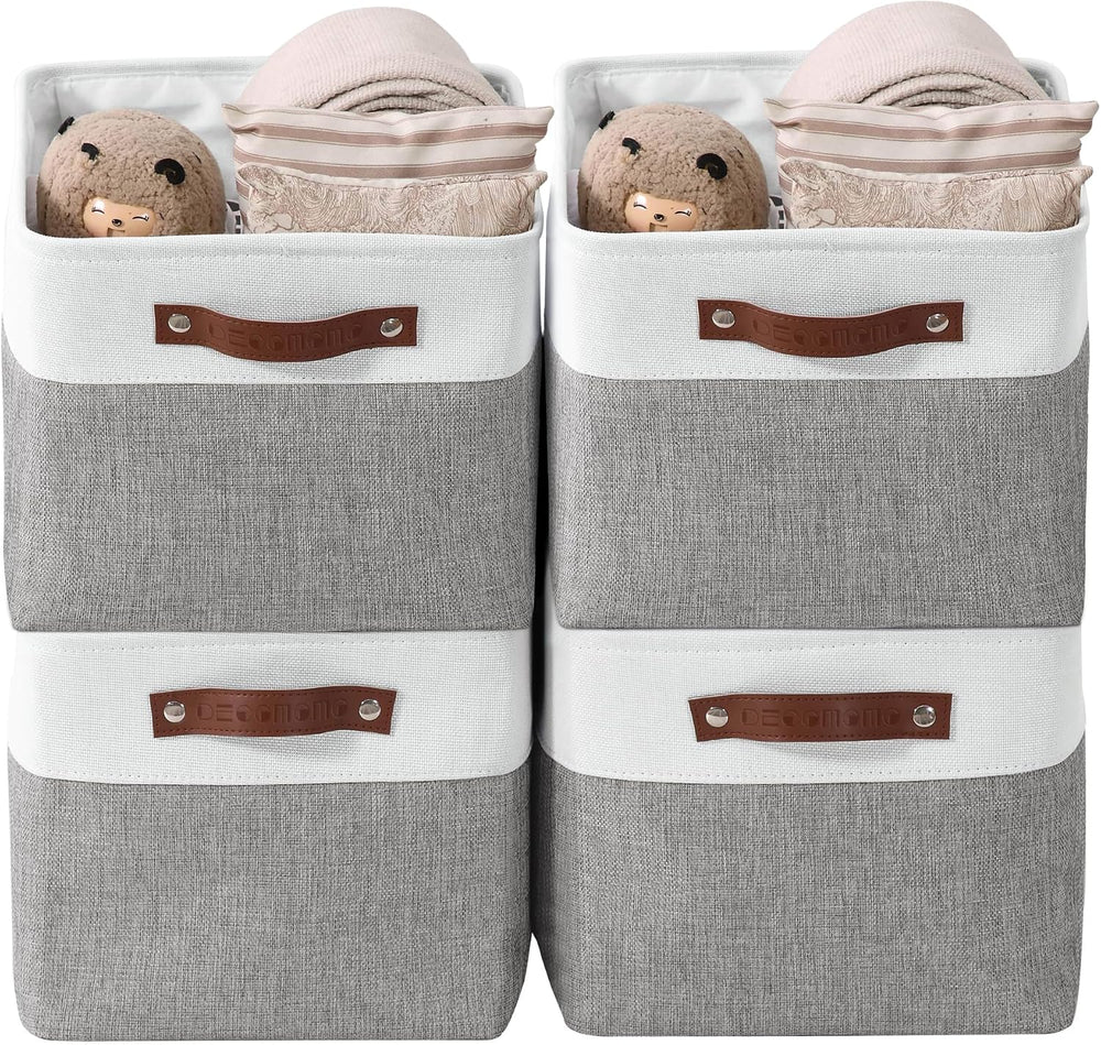DECOMOMO Storage Bins, Extra Large Fabric Storage Baskets for Shelves 4Pack