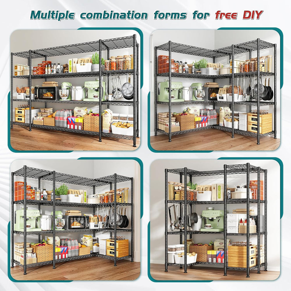 REIBII 78.4''W Storage Shelves, 1500LBS Heavy Duty&Space Saving f...