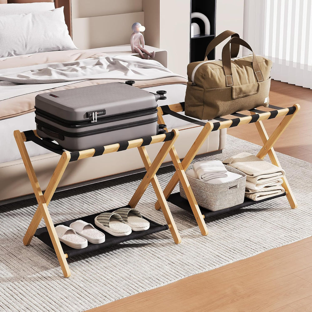 26.77" Full Assembled Luggage Rack for Guest Room, Set of 2 Suitcase Stand