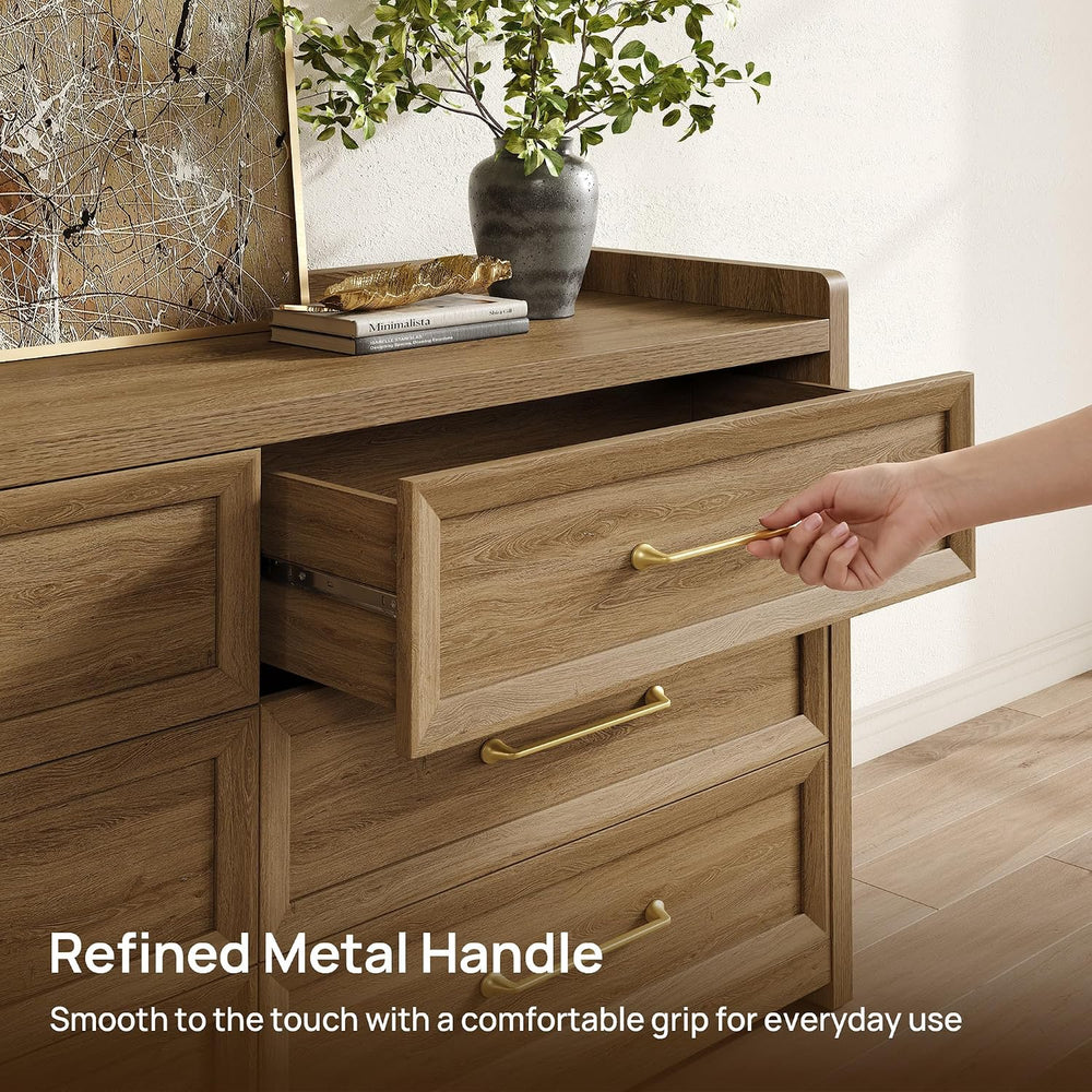 SICOTAS 6 Drawer Dresser for Bedroom-56.4" Extra-Wide Wood Chest of Drawers