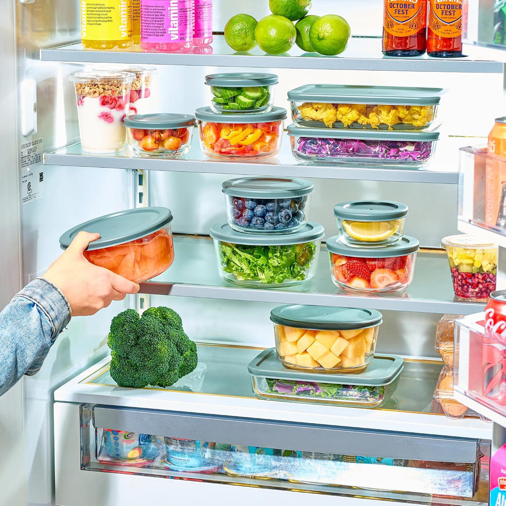 24pc Set Glass Food Storage Containers & Bowls with Airtight Lids - Leakp...