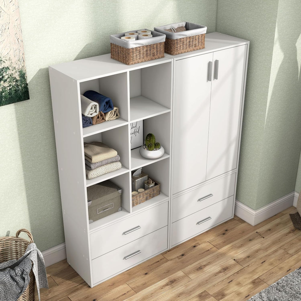 Homes: Inside + Out Apexa 2-Drawer Wooden Stackable Storage Drawers, Small Fo...