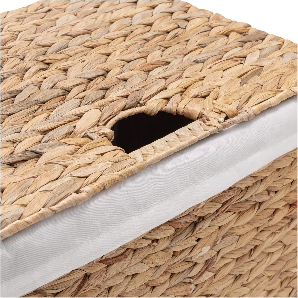 Seville Classics Handwoven Water Hyacinth Laundry Hamper with Lid