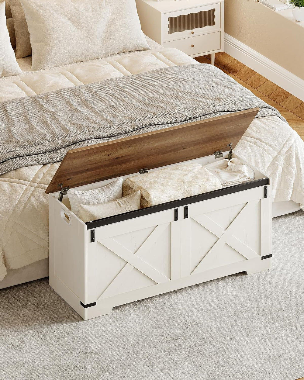 Hzuaneri 43" Farmhouse Storage Chest and Bench | 55 Gal | 330lb Seat