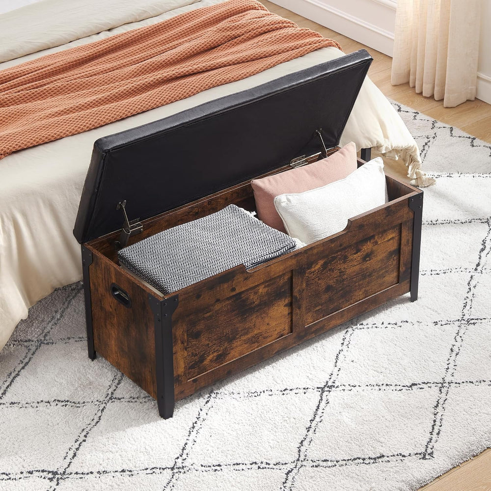 GAOMON 39.4" Storage Chest, Storage Bench with Safety Hinge
