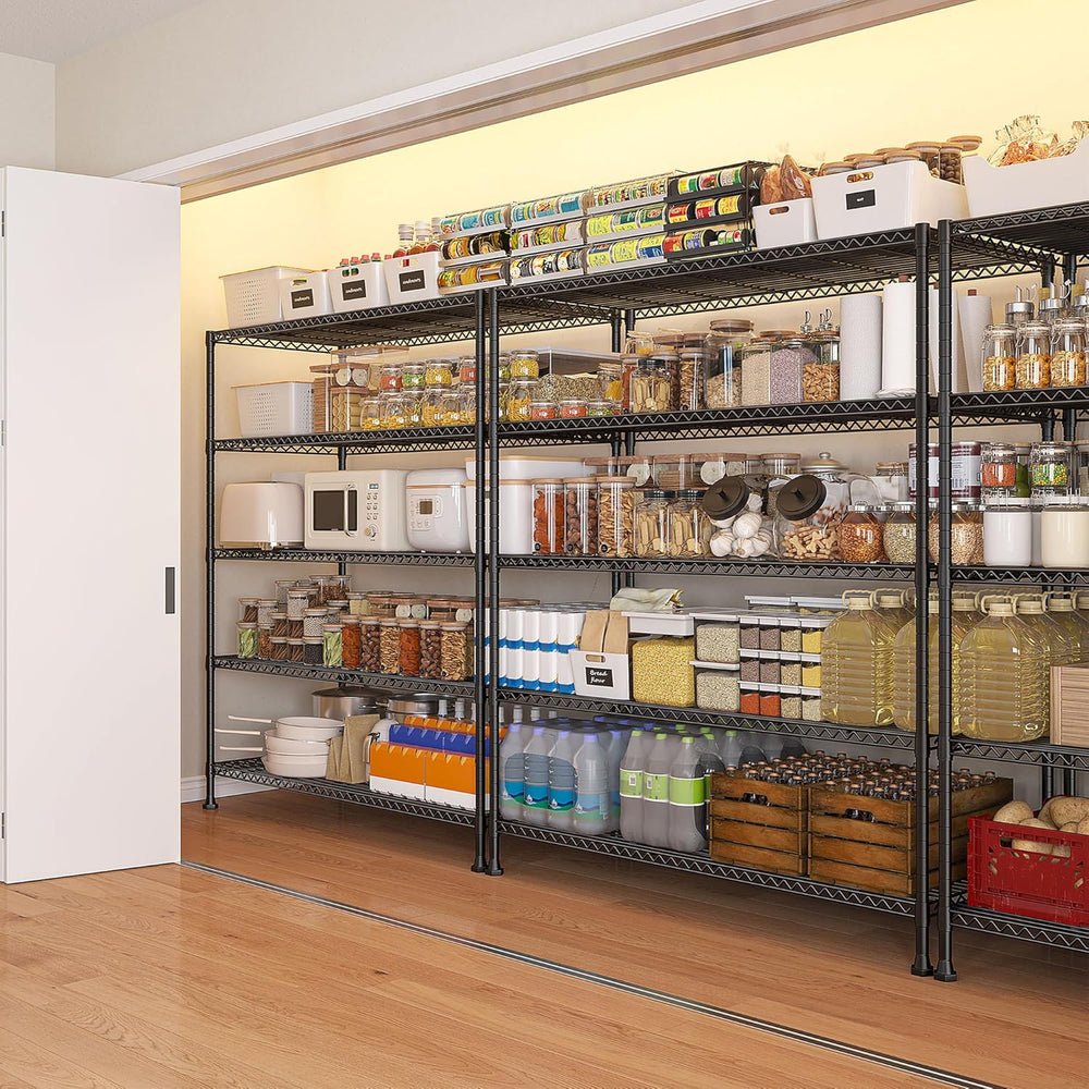 REIBII Heavy Duty 5-Tier Storage Shelves, 45.5''W for Kitchen Garage ...