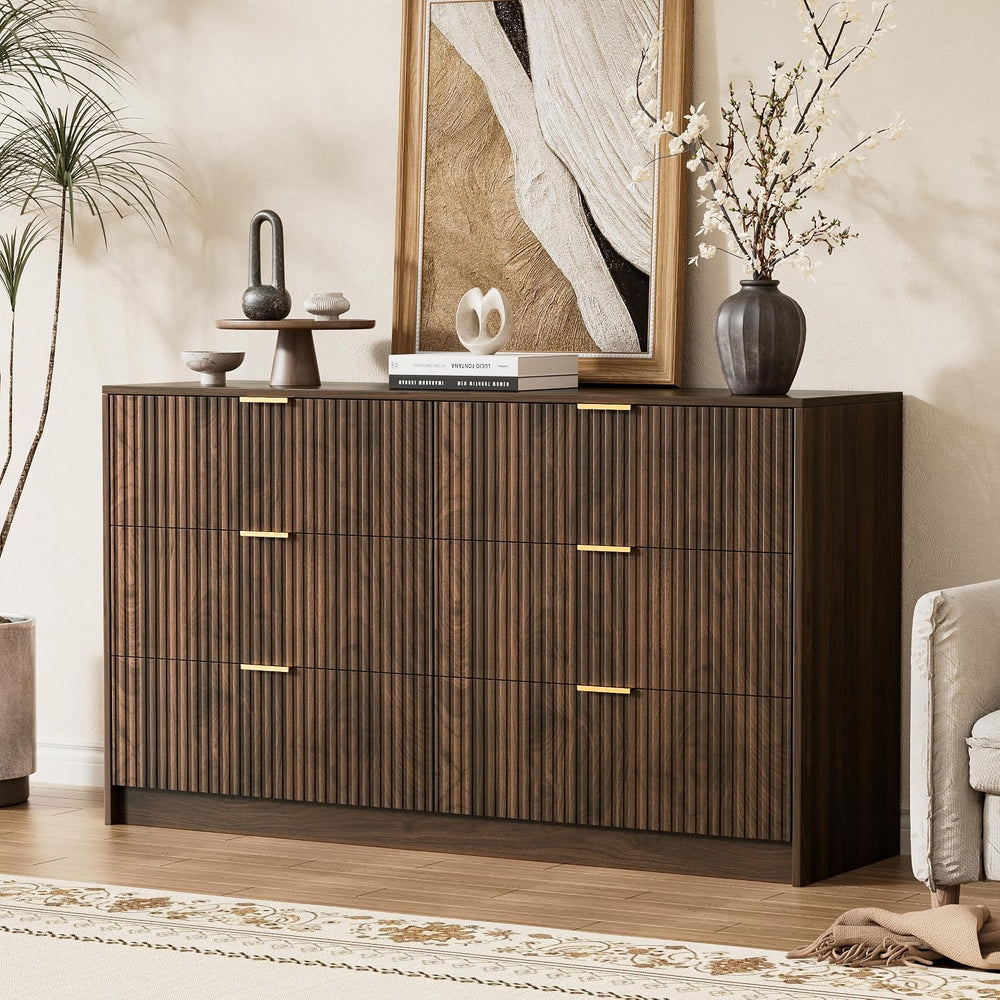 Furniway 3 Piece Bedroom Set, 6 Drawer Dresser and 3-Drawer Nightstand Set of...