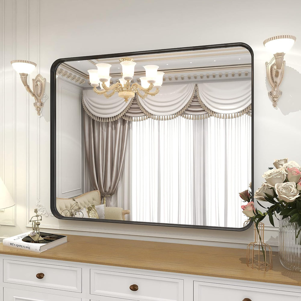 Bathroom Mirror 24"x32", Black Gorgeous Deep Frame Wall Mirror