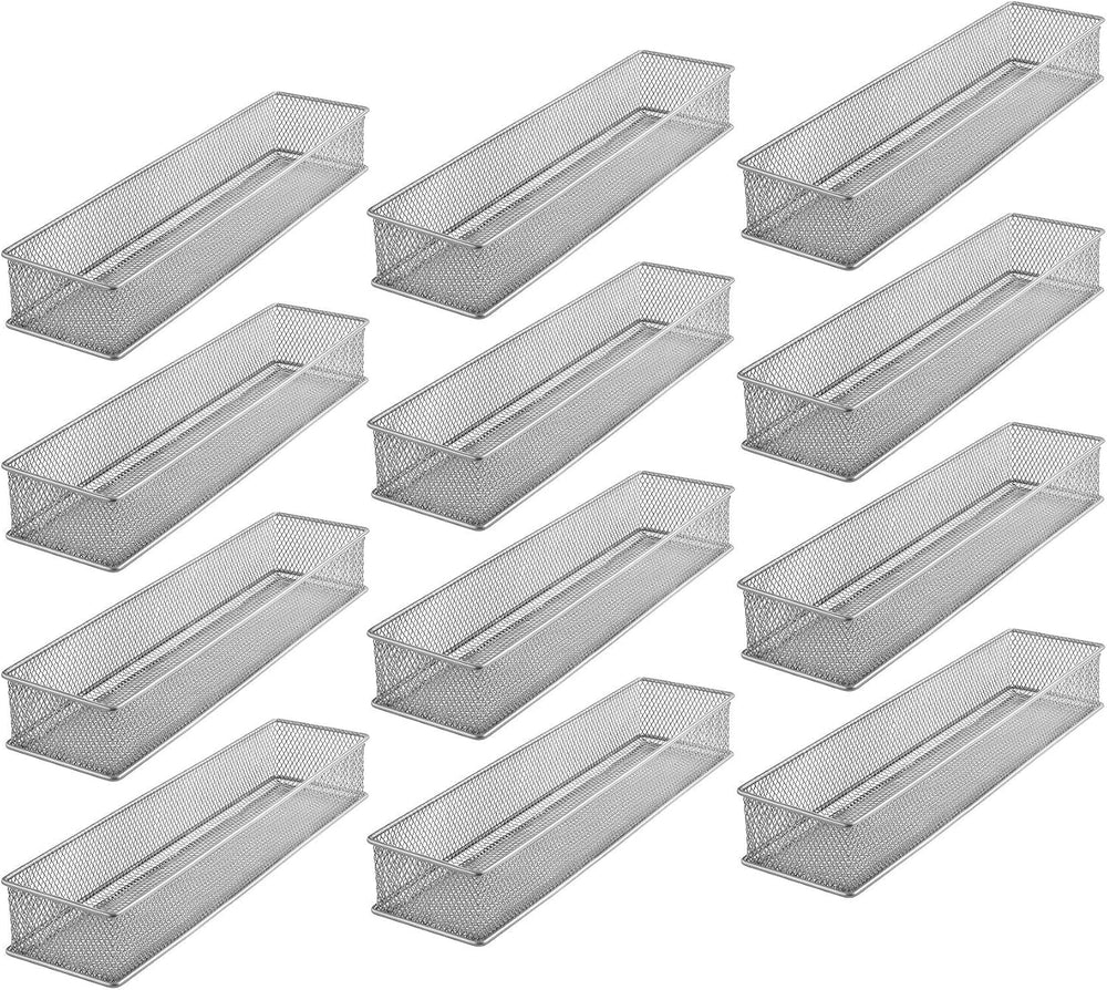 YBM HOME Silver Mesh Drawer Cabinet and or Shelf Organizer Bins, School Suppl...