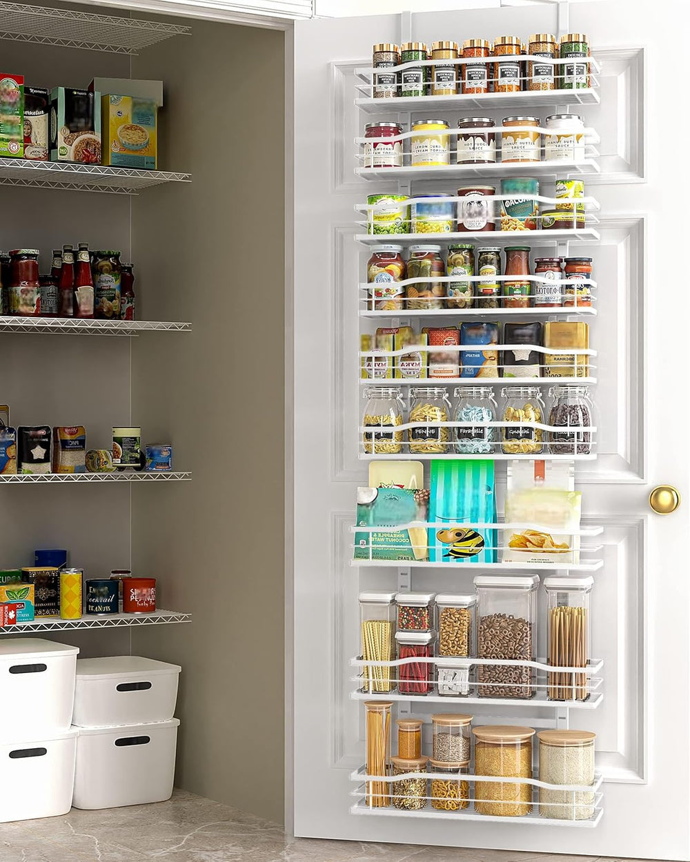 Moforoco White 9-Tier Over The Door Pantry Organizer, Pantry Organization And...