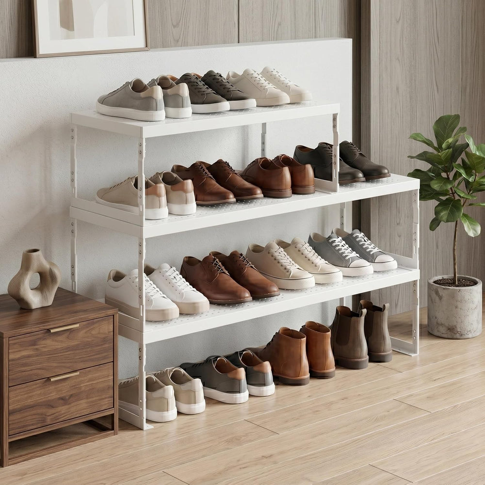 Adjustable Expandable Metal Storage Shelf, Standing Shelf Unit for Kitchen Ca...