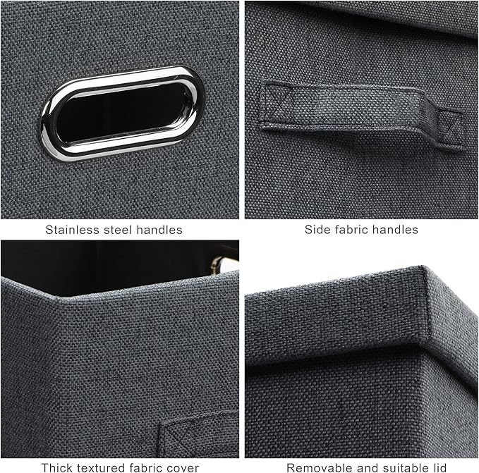 Medium 15" 21 Quart Collapsible Stackable Storage Bins