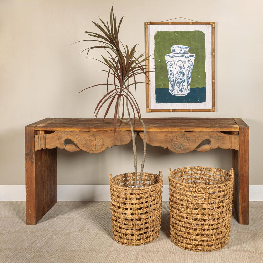 Creative Co-Op Round Water Hyacinth Baskets, Set of 2
