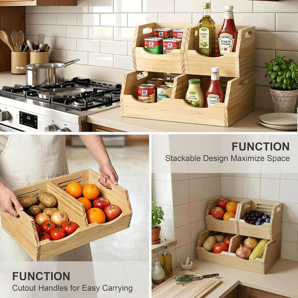 Large 2 Tier Stackable Potato and Onion Storage Bin for pantry