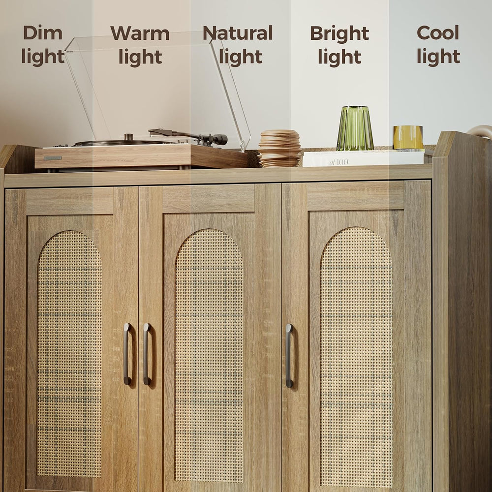 Mericonia Rattan Shoe Storage Cabinet, Farmhouse Shoe Cabinets Storage for En...