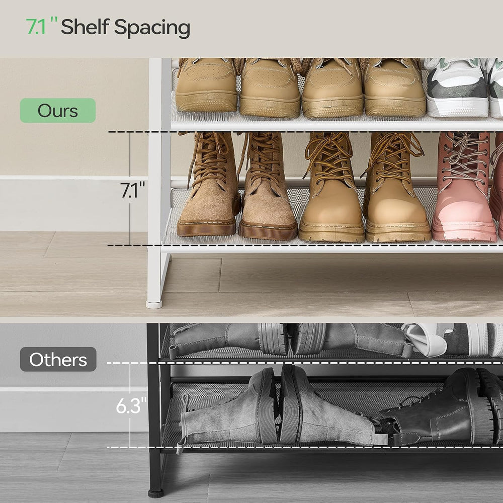 Nunsino Shoe Rack, Long Shoe Organizer,Max Holds 75 Pairs,12 Tier Metal Shoe ...