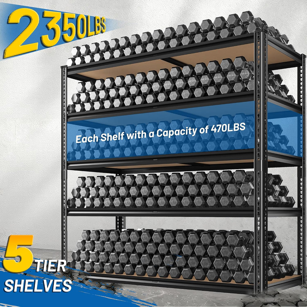 ROOMFAVE 40" W Storage Shelves 5 Tier Garage Shelving 2350LBS, 4PCS
