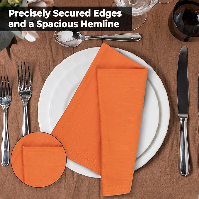 Urban Villa Cloth Napkins Halloween Dinner Napkins Solid Orange Color 20'...