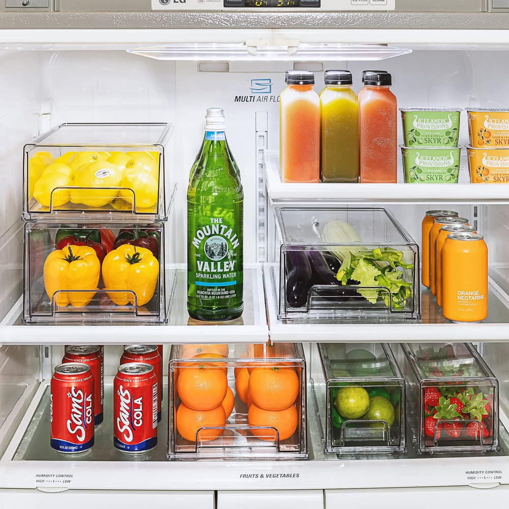 Sorbus Clear Storage Drawers for Refrigerator & Pantry (Small Wide, 2 Pack)