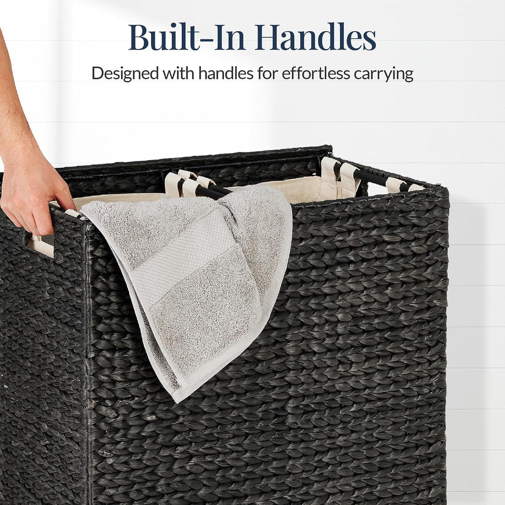Best Choice Products Large Laundry Hamper with Lid, Natural Handwoven Hyacint...