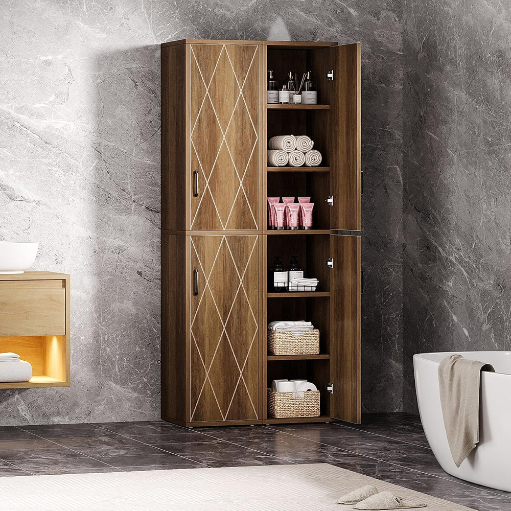 Tribesigns 75" Tall Narrow Storage Cabinet, 15 Inch Wide Wood Kitchen Pa...