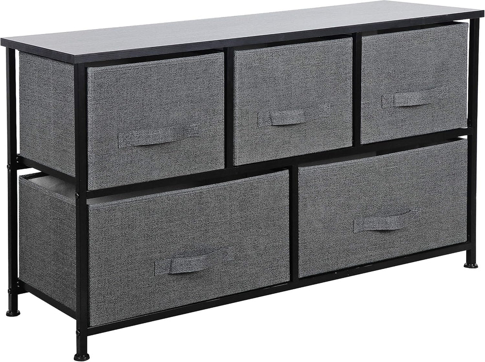 Fabric Dresser 5-Drawer Storage Organizer Unit, Apartment Cloth Dresser with ...