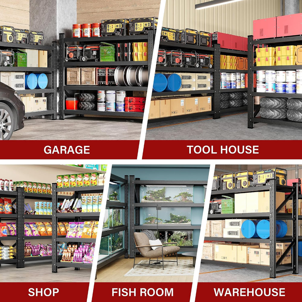 71.3" Wide Heavy Duty Garage Shelving Units,5000LBS Deep Storage Shelves...