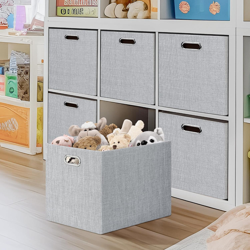 Posprica 15.12"x12.13"x12.01" Storage Cube Bins, Linen Decorat...