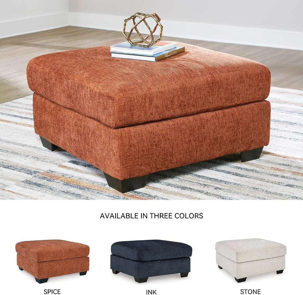 Signature Design by Ashley Oversized Accent Ottoman, Spice Burnt Orange