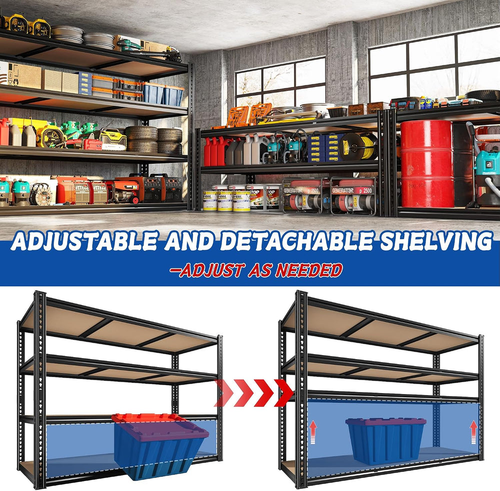 ROOMFAVE 60" W Garage Metal Shelving 2800LBS Storage Shelves,4 Tier
