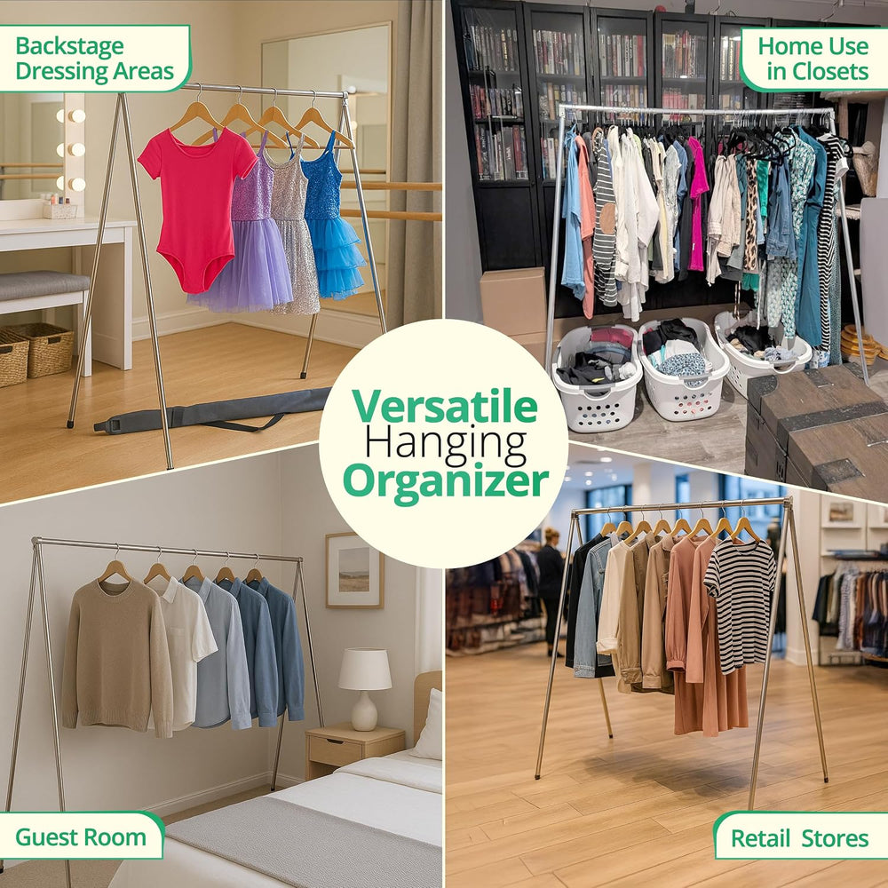 FOL-D-RAK Portable Clothing Rack, Folding Garment Rack with Carry Bag-no Asse...