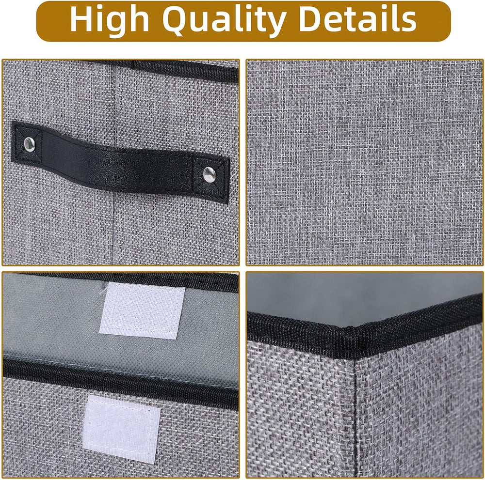 Gray Storage Baskets with Lid,Closet Bin,15x9.8x9.8in,3Pack