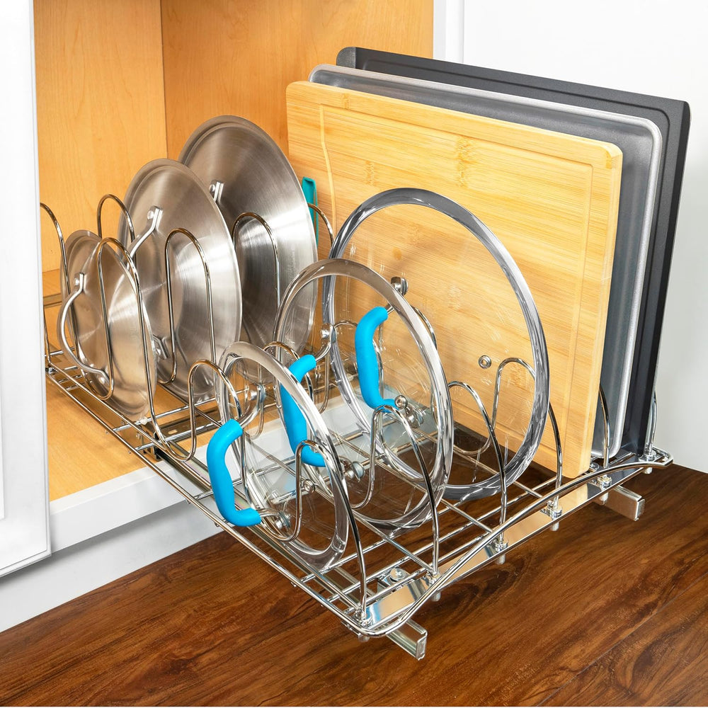 LYNK PROFESSIONAL® Pull Out Pot and Pan Lid Organizer Inside Cabinet - Lifeti...