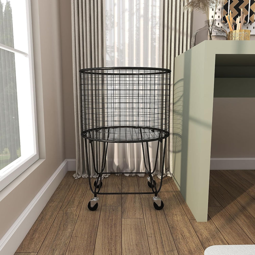 CosmoLiving by Cosmopolitan Metal Storage Cart Deep Set Rolling Mesh Laundry ...