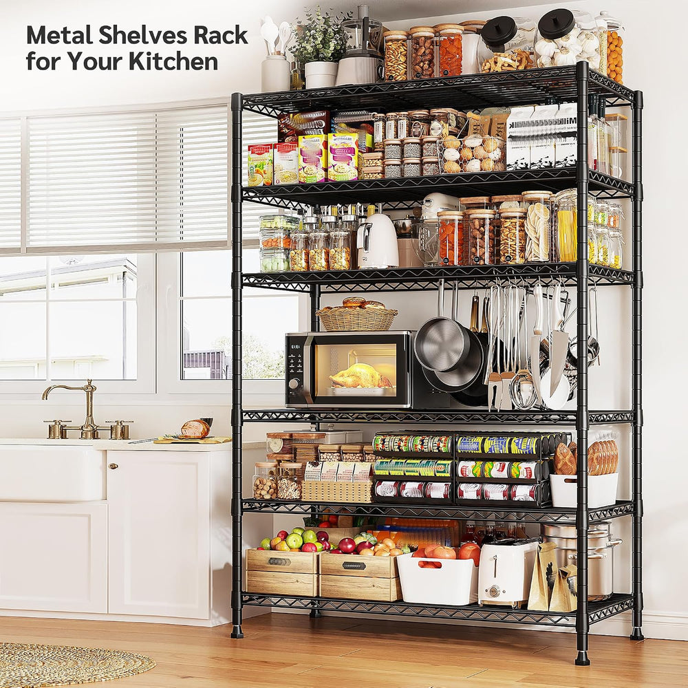 REIBII 6-Tier Storage Shelves, 75''H 1200LBS Garage Shelving for Ware...