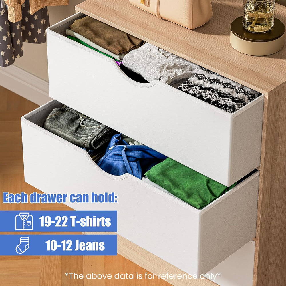 Housoul 3 Drawers Dresser, Fabric PU Drawer with Wood Frame, Large Organizer,...