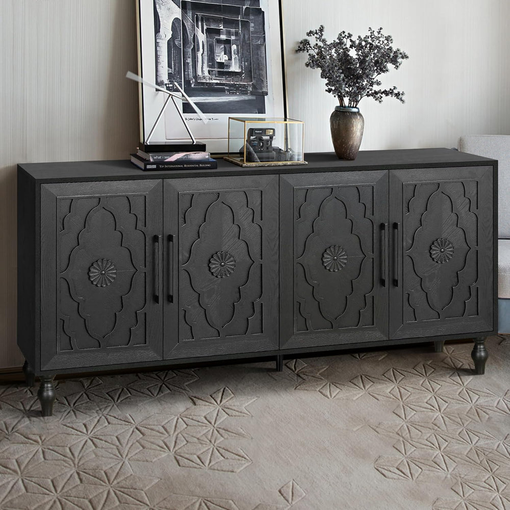 LUMISOL Sideboard Buffet Cabinet with Storage, Accent Storage Cabinet with 4 ...
